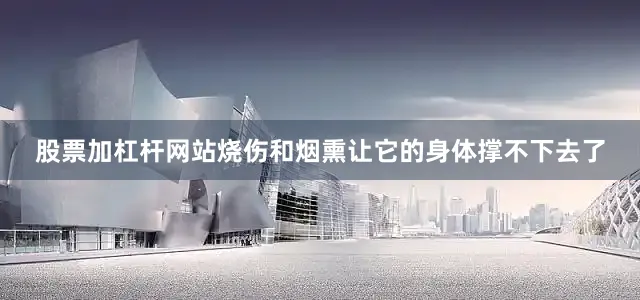 股票加杠杆网站烧伤和烟熏让它的身体撑不下去了